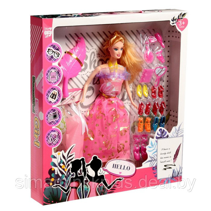 Кукла-модель «Анжелика» с набором платьев,обувью и аксессуарами, МИКС - фото 8 - id-p199006736