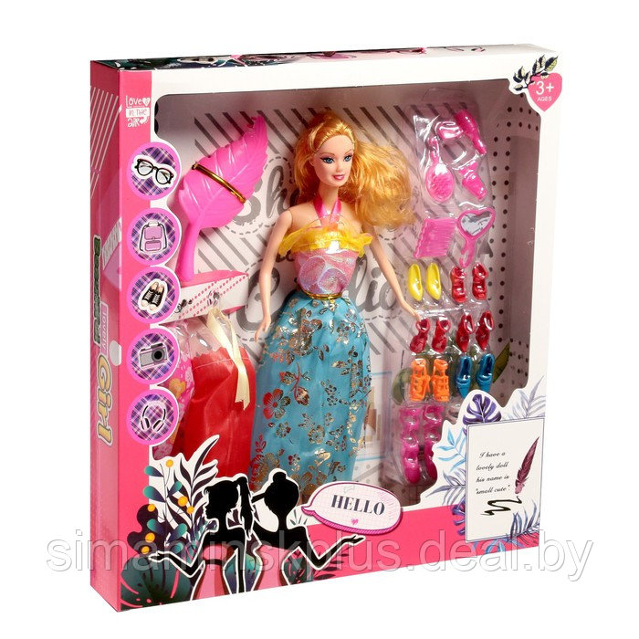 Кукла-модель «Анжелика» с набором платьев,обувью и аксессуарами, МИКС - фото 10 - id-p199006736