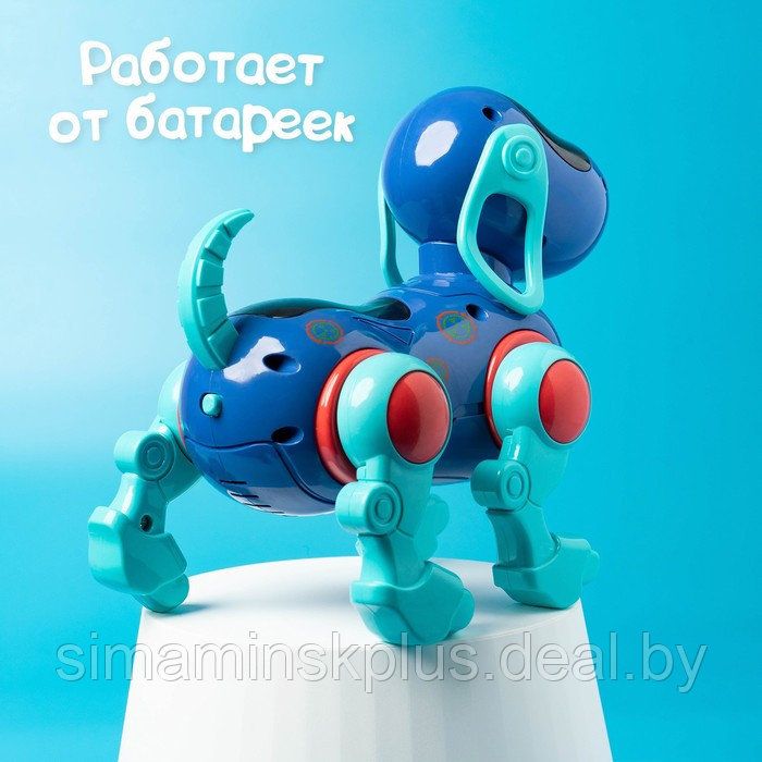 Робот-собака IQ DOG, ходит, поёт, работает от батареек, цвет синий - фото 7 - id-p199004537