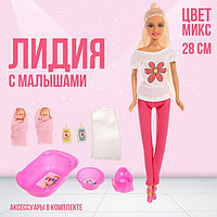 Кукла-модель «Лидия» с малышами и аксессуарами, МИКС