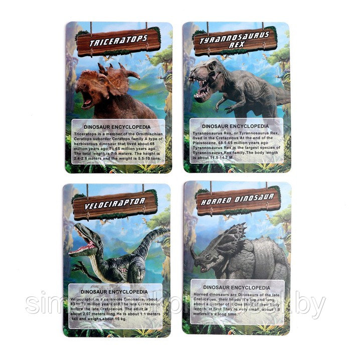 Конструктор винтовой «Мир динозавров», набор 2 штуки, 2 отвёртки 4 карточки, 50 деталей - фото 6 - id-p199004612