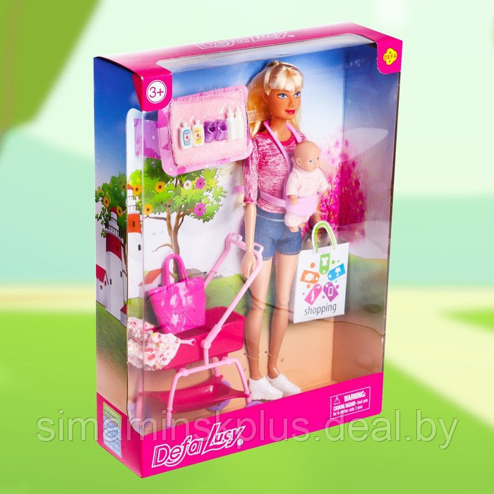 Кукла модель «Молодая мама», с пупсом, с аксессуарами, цвет розовый - фото 6 - id-p199006882