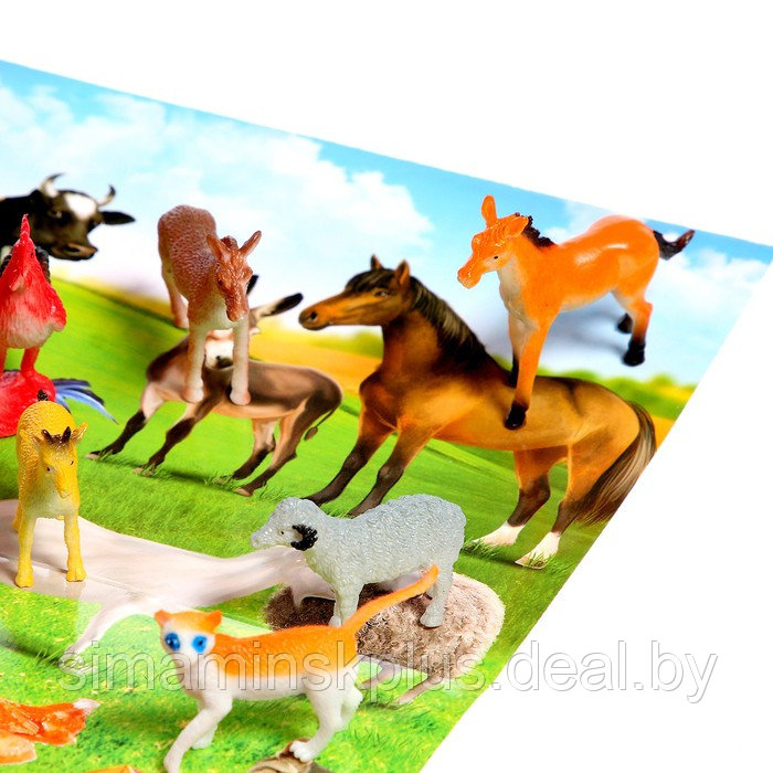 Обучающий набор «Весёлые животные»: животные и плакат, по методике Монтессори - фото 3 - id-p199004637
