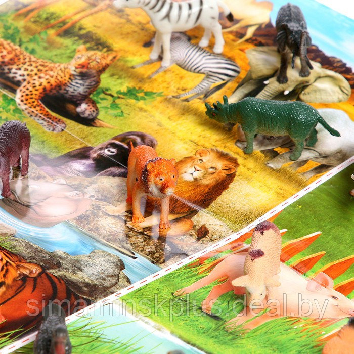 Обучающий набор «Весёлые животные»: животные и плакат, по методике Монтессори - фото 4 - id-p199004637