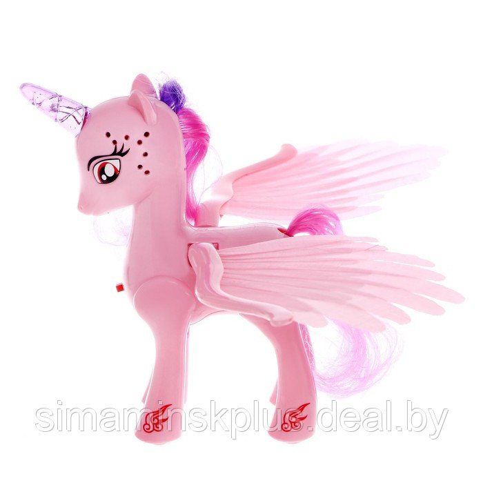 Музыкальная игрушка «Единорог», со светом и звуком, машет крыльями, цвет розовый - фото 2 - id-p199004688