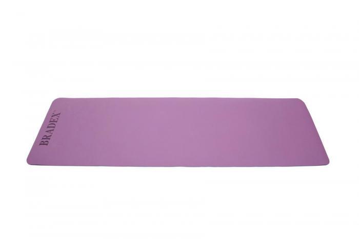 Коврик для йоги и фитнеса 183*61*0,6 TPE двухслойный фиолетовый (Yoga mat 173*61*0,6 TPE violet/sky - фото 4 - id-p198950547