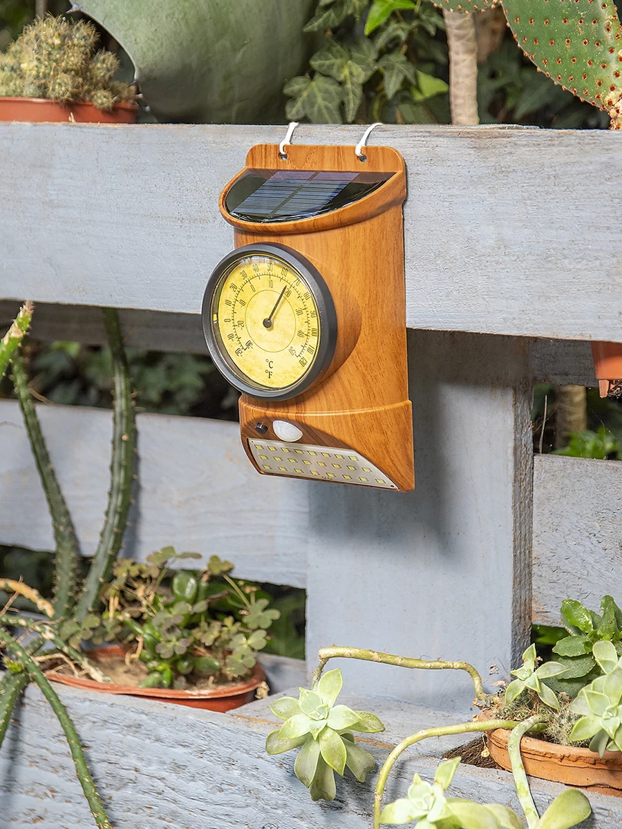 Фонарь декоративный «Чудесный сад Термометр» уличный настен., с датч. движ, на солнечной