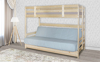Кровать двухъярусная с диван-кроватью Ортопед Массив