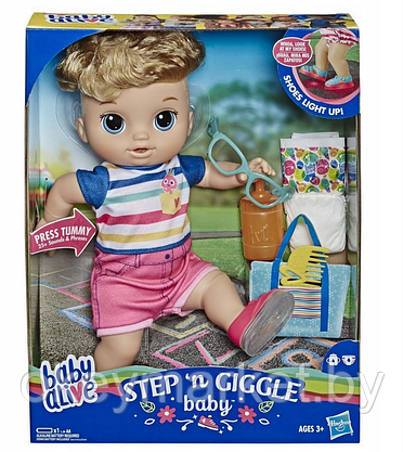 Кукла-мальчик со светлыми волосами "Baby Alive Step ‘n Giggle", фото 2