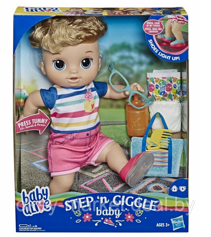 Кукла-мальчик со светлыми волосами "Baby Alive Step n Giggle" - фото 2 - id-p199085486