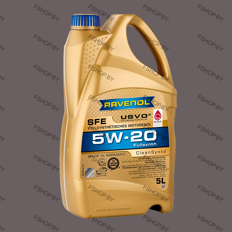 RAVENOL SFE 5w20 - 5 литров ПАО Синтетическое моторное масло Бензиновое-Дизельное - фото 1 - id-p199085476