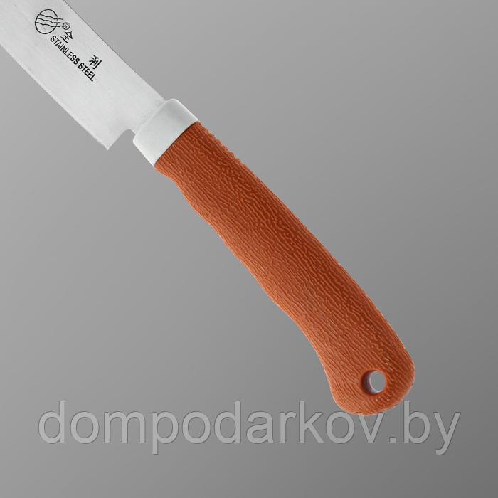 Нож туристический, в ножнах, лезвие 11,5 см, рукоять под дерево - фото 2 - id-p199086690
