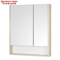Зеркальный шкаф Aquaton "Сканди 70", цвет белый, дуб верона