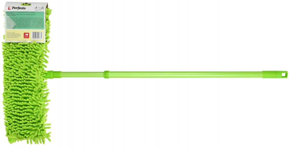 Швабра для пола Perfecto linea размер насадки 42*14 см, длина черенка 64/110 см, зеленая - фото 3 - id-p199086977