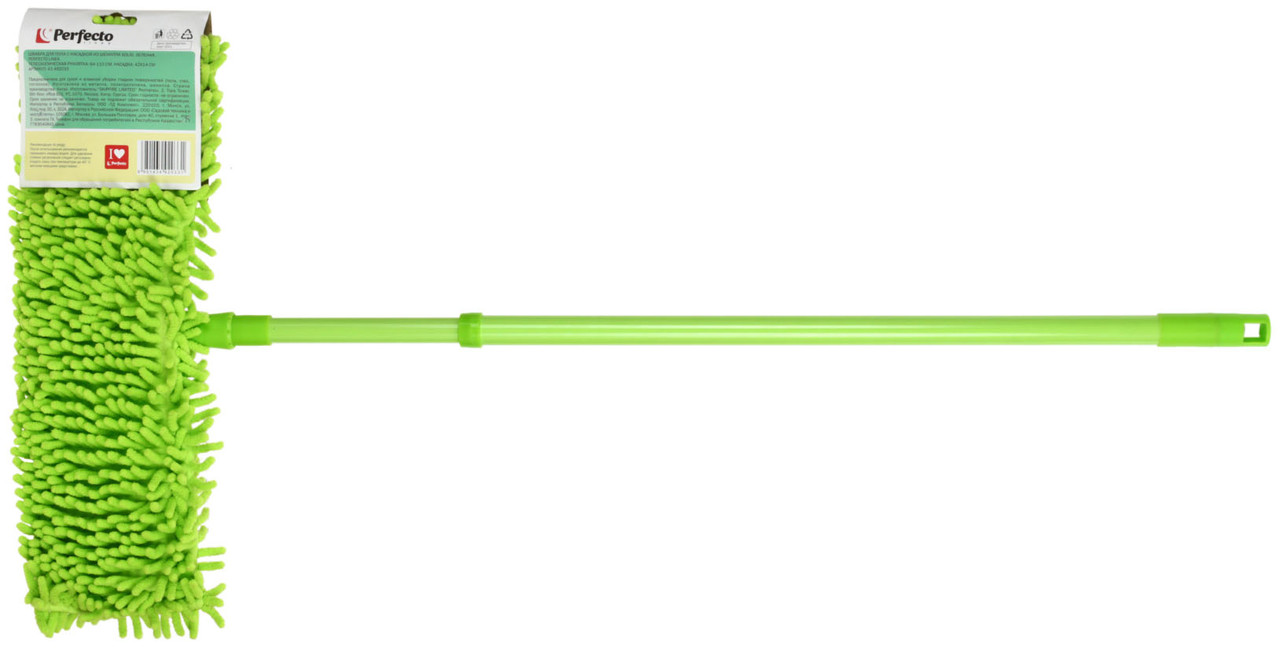 Швабра для пола Perfecto linea размер насадки 42*14 см, длина черенка 64/110 см, зеленая - фото 4 - id-p199086977