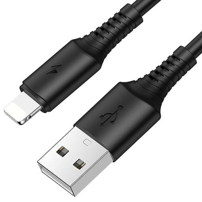 USB кабель Borofone BX47 Coolway Lightning, длина 1 метр (Черный) - фото 3 - id-p199087036