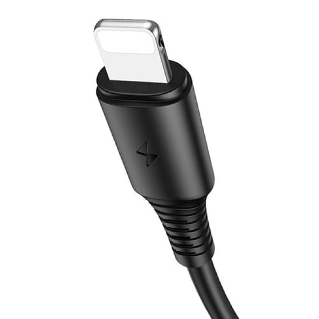 USB кабель Borofone BX47 Coolway Lightning, длина 1 метр (Черный) - фото 4 - id-p199087036