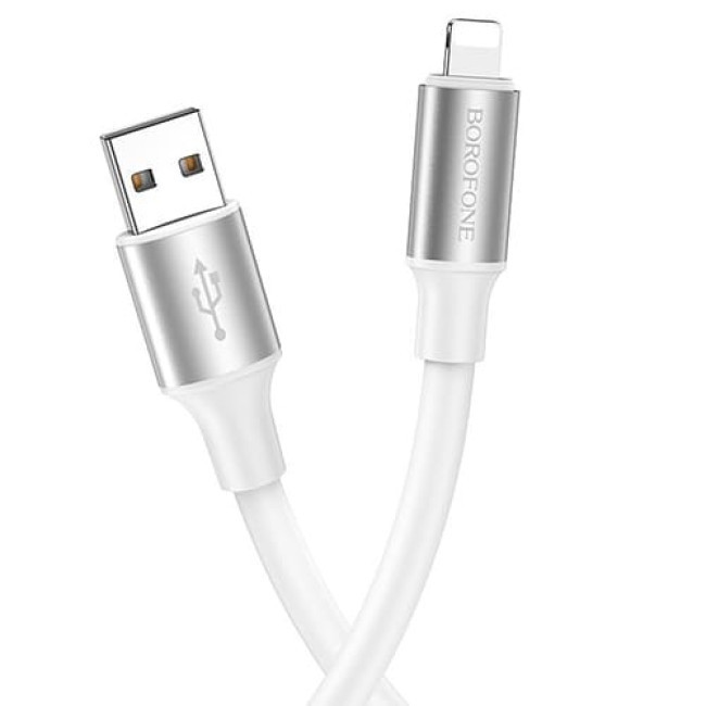 USB кабель Borofone BX82 Bountiful Lightning длина 1 метр (Белый) - фото 1 - id-p199087040