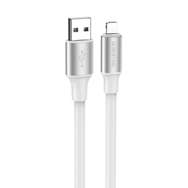 USB кабель Borofone BX82 Bountiful Lightning длина 1 метр (Белый) - фото 2 - id-p199087040