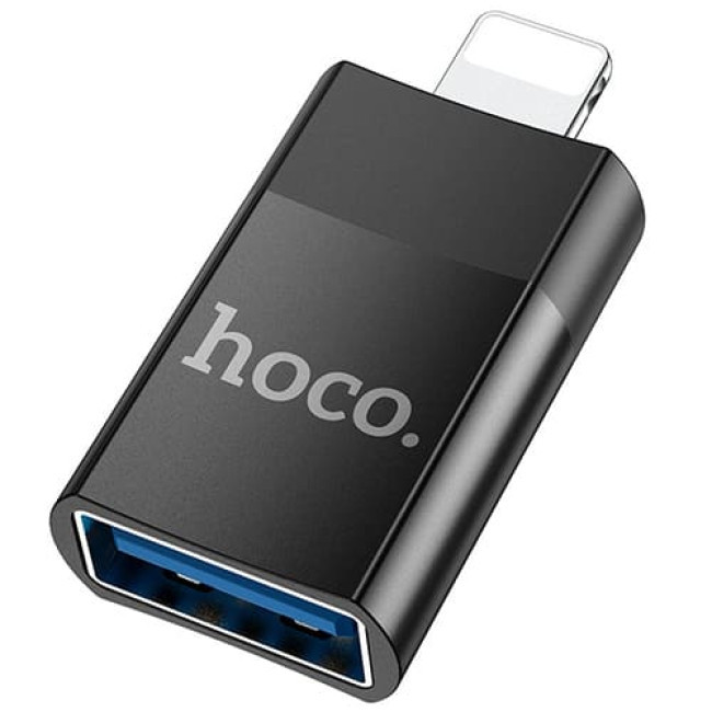 Адаптер OTG Lightning - USB Hoco UA17 (Черный) - фото 1 - id-p199087048