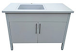 Стол-Мойка с 1-ой моечной ванной из полипропилена СМ-1200-П-v2, фото 2