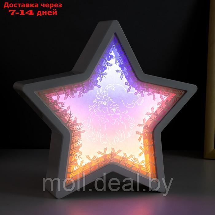 Ночник "Дед мороз" LED USB от батареек 3хАА белый 22,5х22,5х5 см - фото 1 - id-p198971751