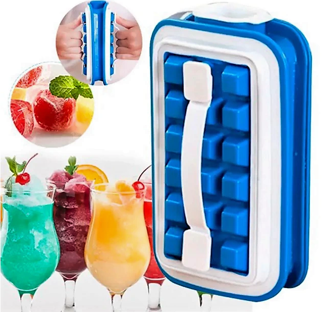 Форма для льда Ice Cube Tray / форма для охлаждения напитков / контейнер для льда и воды с ручками