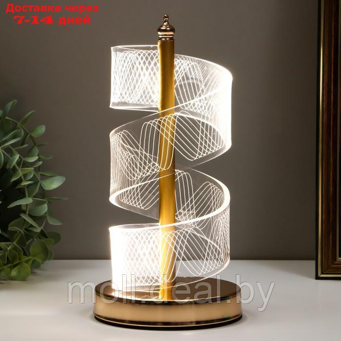 Настольная лампа "Спираль" LED 5Вт золото 11х11х25 см - фото 2 - id-p198971029