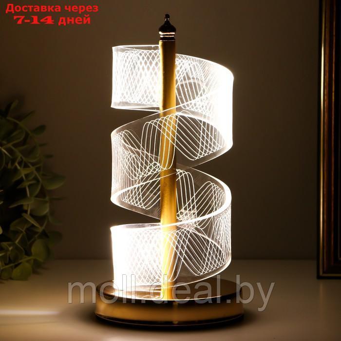Настольная лампа "Спираль" LED 5Вт золото 11х11х25 см - фото 3 - id-p198971029