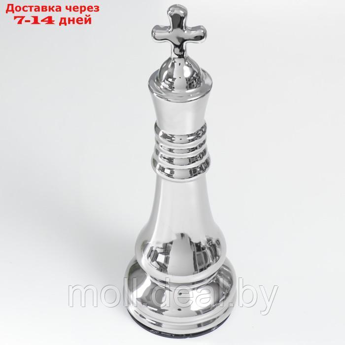 Сувенир керамика "Шахматная фигура. Король" серебро 25х8,2х8,2 см - фото 3 - id-p198972211