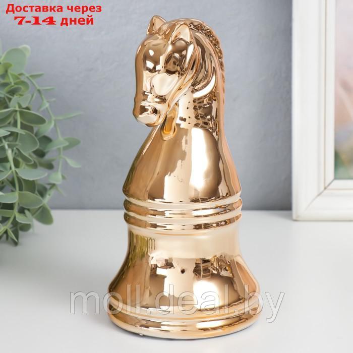 Сувенир керамика "Шахматная фигура. Конь" золото 20,5х10х10 см - фото 1 - id-p198972228