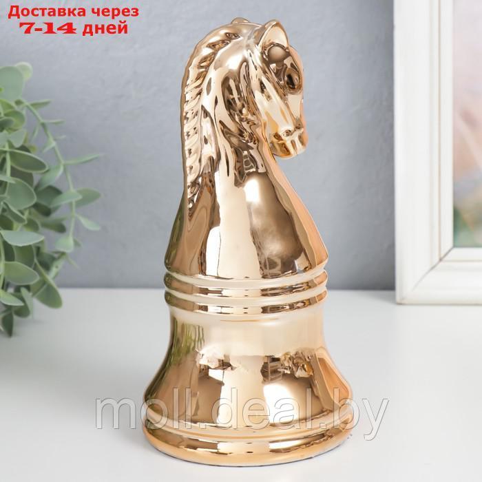 Сувенир керамика "Шахматная фигура. Конь" золото 20,5х10х10 см - фото 3 - id-p198972228