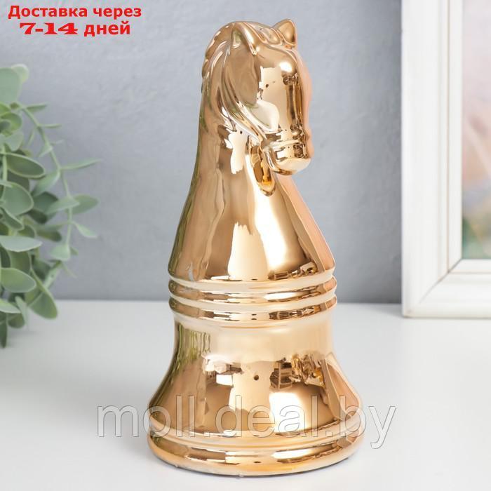 Сувенир керамика "Шахматная фигура. Конь" золото 20,5х10х10 см - фото 4 - id-p198972228