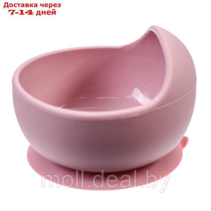 Набор для кормления: миска, вилка, ложка, цвет розовый - фото 3 - id-p198971381
