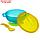 Набор для кормления: миска на присоске с крышкой, ложка, цвет бирюзовый, фото 2