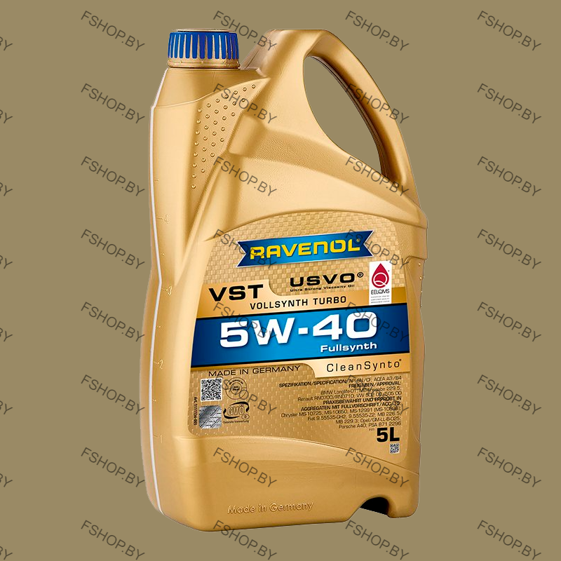 RAVENOL VOLLSYNTH TURBO VST SAE 5w40 - 5 литров — ПАО Синтетическое моторное масло — Бензиновое-Дизельное