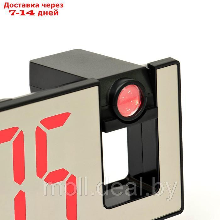 Часы настольные электронные с проекцией: будильник, термометр, календарь, USB, 18.5 x 7.5 см 91977 - фото 5 - id-p198973721