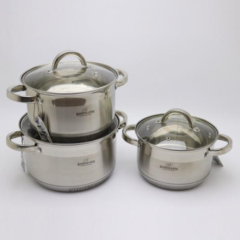 Набор посуды из нержавеющей стали 8 предметов Bohmann BH-1908 - фото 3 - id-p192335654