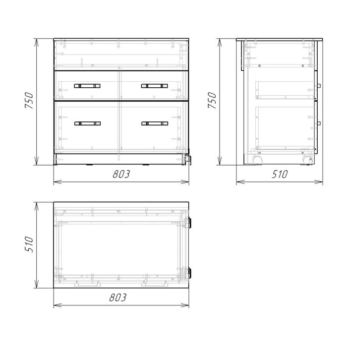 Комод трансформер, 510х800(1500)х750, Ясень шимо светлый - фото 3 - id-p199097372