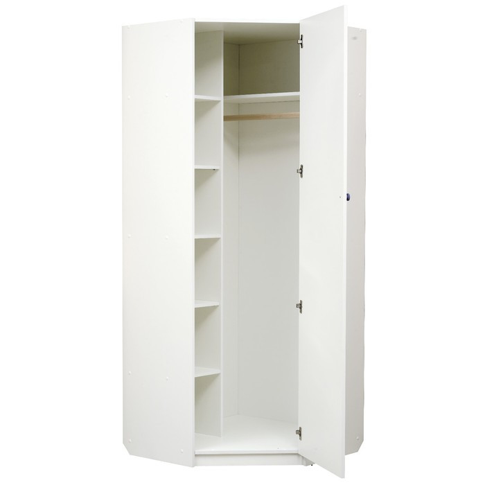 Шкаф угловой с зеркалом «Радуга», 850 × 850 × 2100 мм, цвет белый / лайм - фото 2 - id-p199105457