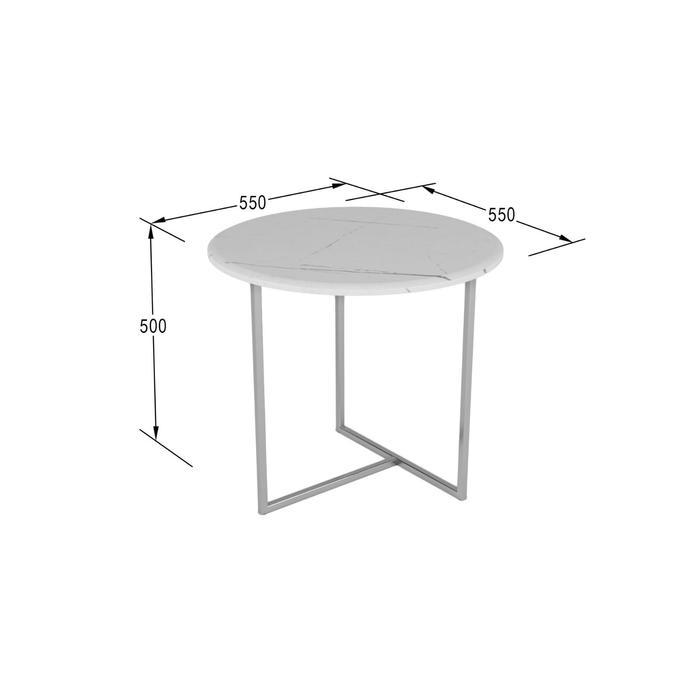Стол журнальный «Альбано», 550 × 550 × 500 мм, цвет белый мрамор - фото 2 - id-p199099536