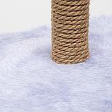 Комплекс-когтеточка угловой "Пижон" с гамаком, 48х48х171 см, джут, искусственный мех, серый, фото 7