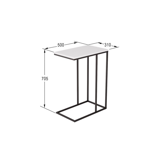 Стол придиванный «Агами», 500 × 310 × 705 мм, МДФ, цвет белый - фото 3 - id-p199099596