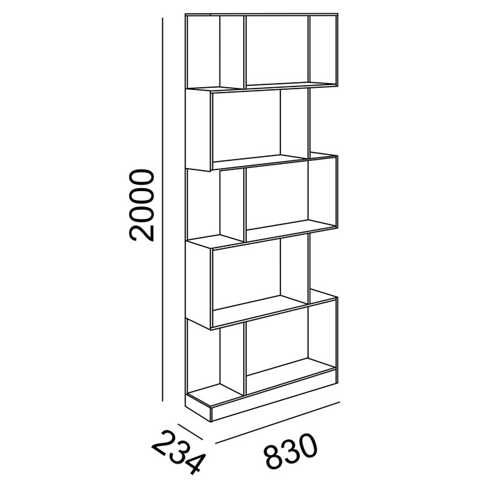 Стеллаж Walker, 234х830х2000, Ясень шимо светлый/Белый - фото 2 - id-p199100582