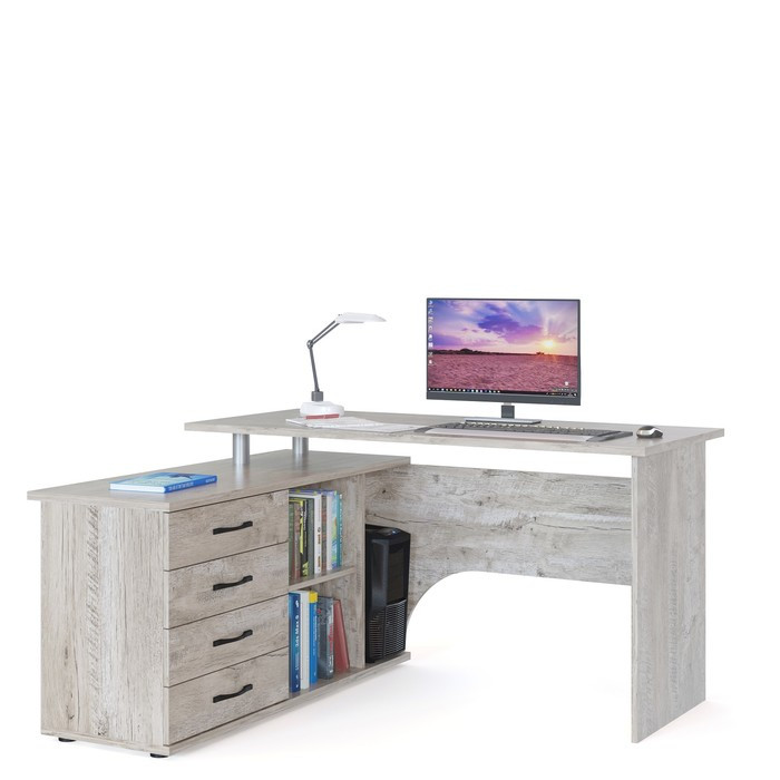 Компьютерный стол «КСТ-109 Л», 1400 × 1270 × 750 мм, левый, цвет дуб юкон - фото 1 - id-p199096690