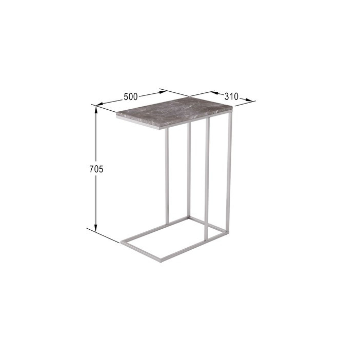 Стол приставной «Агами», 500 × 310 × 705 мм, МДФ, цвет серый мрамор - фото 3 - id-p199099644