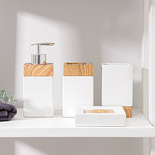 Наборы аксессуаров для ванной комнаты Natural Quatro, 4 предмета (дозатор 380 мл мыльница, 2 стакана), цвет