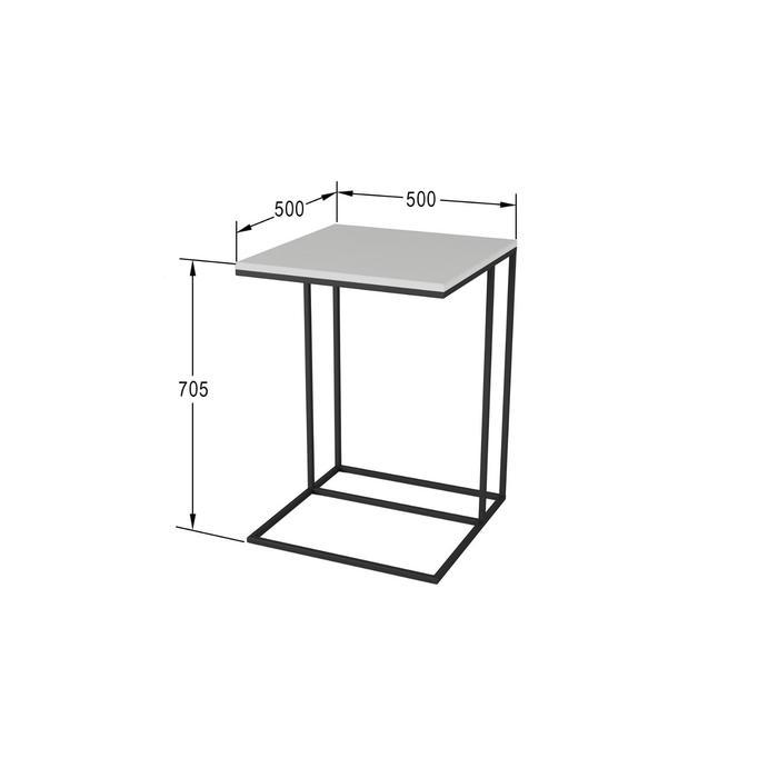 Стол придиванный «Хайгрет», 500 × 500 × 705 мм, металл, МДФ, цвет белый - фото 2 - id-p199099655