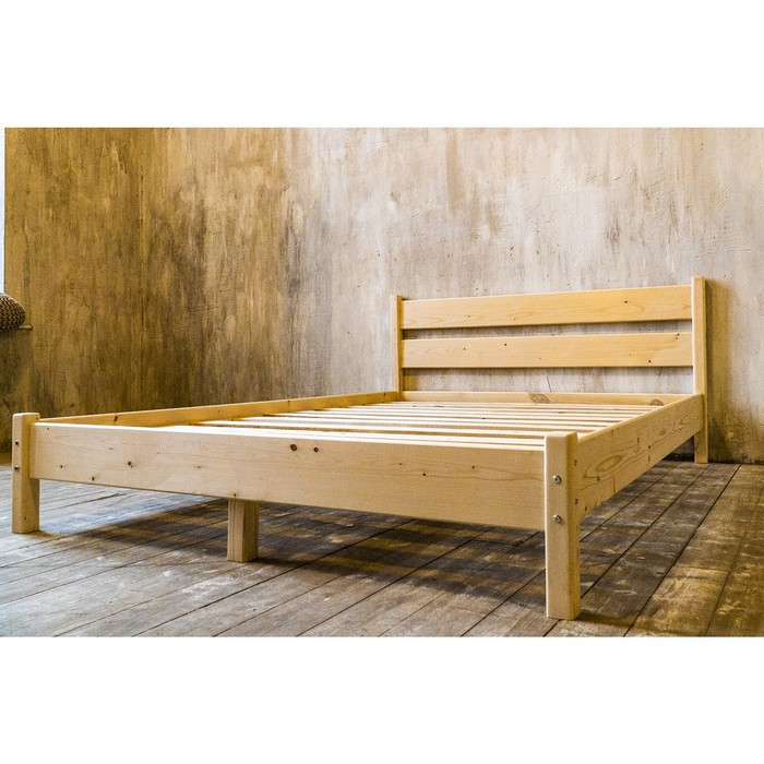 Двуспальная кровать «Кантри», 1600×2000, массив сосны, без покрытия - фото 7 - id-p199110577