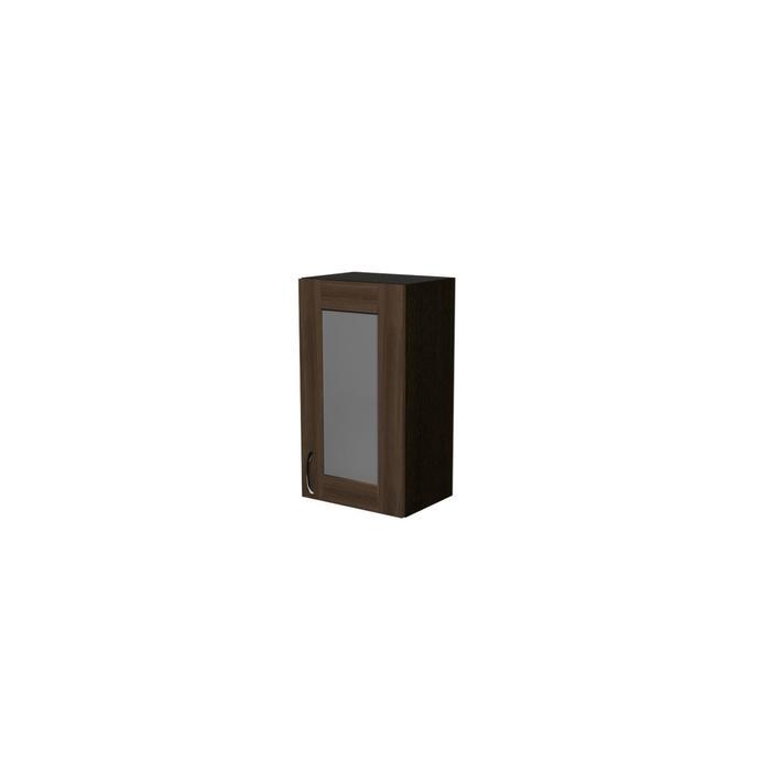 Шкаф навесной Кира 400х300х720 с витриной венге/Квадро шимо темный - фото 1 - id-p199106622